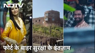 Katrina KaifVicky Kaushal की शादी के दिन Six Senses Barwara Fort के बाहर का नजारा [upl. by Nerrag]