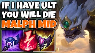 AP Malphite Mid is quotR is up You Diequot And you can carry by doing this  OffMeta Climb  1311 [upl. by Ekal]