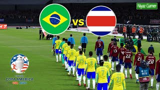 BRAZIL vs COSTA RICA  COPA AMERICA 2024 USA  Group D  Full Match All Goals  PES Gameplay [upl. by Yniattirb]