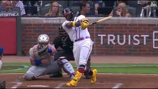 Ronald Acuna Jr Slow Motion Home Run Swing  63021 vs Mets [upl. by Tilney673]