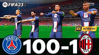 FIFA 23  MESSI RONALDO MBAPPE NEYMAR ALL STARS  PSG 100  1 AC MILAN [upl. by Moureaux370]