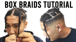 Styling Box Braids  FULL Tutorial  Hairstyles for Black Men [upl. by Llered]