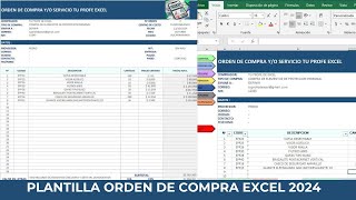 ORDEN DE COMPRA EN EXCEL 2024  PLANTILLA 100  GRATIS [upl. by Avla]