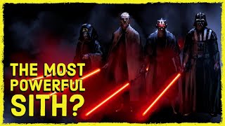 Who Was The MOST POWERFUL Sith Lord In All Of Star Wars [upl. by Akemak]