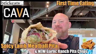 CAVA NEW Garlic Ranch Pita Chips amp Spicy Lamb Meatball Pita REVIEW First Time brickeats [upl. by Haeckel453]