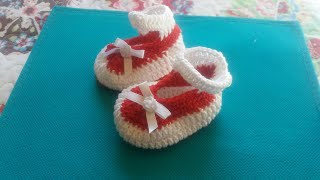 SANDALIAS BEBE A CROCHET DE 0 A 3 MESES [upl. by Annairam]