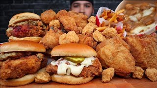 ASMR NO TALKING KFCs New Festive Chicken Sandwiches Original Recipe Popcorn Chicken amp Poutine [upl. by Oguh]