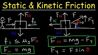 Static Friction and Kinetic Friction Physics Problems With Free Body Diagrams [upl. by Ojibbob]