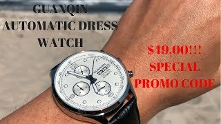 Guanqin GJ16100 Automatic Dress Watch  Only 49 [upl. by Enyaht178]