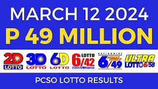 Lotto Result March 12 2024 9pm PCSO [upl. by Aivatnuhs]