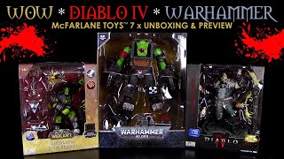 McFarlane ™ Diablo IV ™ World Of Warcraft ™ Warhammer 40k  7 x Figuren Unboxing amp Preview [upl. by Jacquet291]