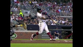 Ronald Acuna Jr Home Run Swing Slow Motion 2019315 [upl. by Rissa]