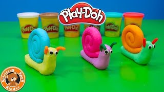 Playdoh Figuren basteln 🐌 bunte Schnecken aus Knetmasse Knete DIY  Kinder Spielzeug [upl. by Lativa885]