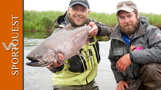 Amazing Fly Fishing for Salmon Bristol Bay Lodge Alaska [upl. by Kilgore]