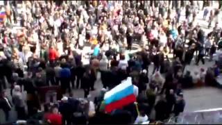 Soviet Anthem International Played in Donetsk Ukraine [upl. by Wehrle693]