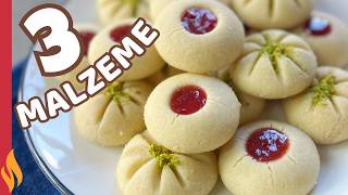 3 Malzeme ile 5 Dakika Kurabiyesi 😋🍪 Ağızda Dağılan Kurabiye Tarifi 💯 [upl. by Adnocahs]