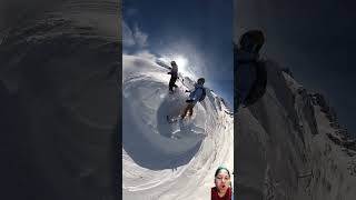 Skier Didnt See Clip Coming snowboarding skier snow skiinglife ski snowboardlife skitech [upl. by Fredela]