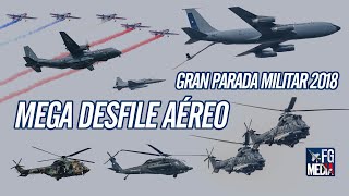 Increíble Desfile Aéreo de las Fuerzas Armadas en Gran Parada Militar Chile 2018 Cámaras FGMEDIA [upl. by Ailito]