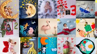 Monthly baby photoshoot ideas at homesimple monthly baby photoshoot ideas [upl. by Vanya]