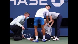 Novak Djokovic out of US Open after hitting line judge with ball [upl. by Anetta]