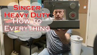 Singer Heavy Duty Sewing Machine How to  Full Service Thread and Use Guide [upl. by Akemehs415]