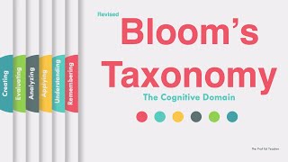 The Revised Blooms Taxonomy [upl. by Arrimat]