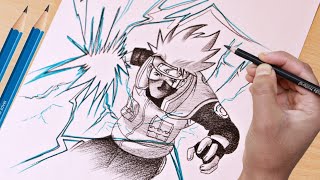 How To Draw Kakashi Chidori Step By Step  How To Draw Kakashi  Naruto [upl. by Siwel]