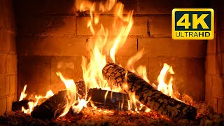 🔥 FIREPLACE 12 HOURS Ultra HD 4K Crackling Fireplace with Golden Flames amp Burning Logs Sounds [upl. by Nywloc]