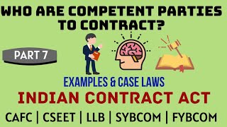 Competence of Parties  Indian Contract Act  Examples and Caselaws  In Hindi [upl. by Moriarty]