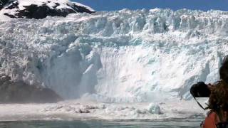 Glacier Calving Huge Wave [upl. by Anelak]