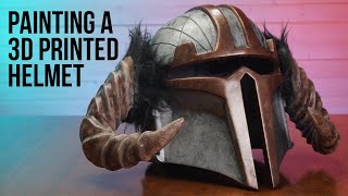 How To Paint A 3D Printed Helmet  Viking Mandalorian  Part 2 [upl. by Retsevlys570]