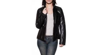 Blouson en cuir OAKWOOD ELORA NOIR [upl. by Ayotak]