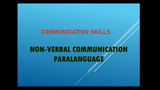 NonVerbal Communication Paralanguage [upl. by Pleasant]