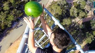 Watermelon Survives 45m Drop Test  How Ridiculous [upl. by Ardnayek]