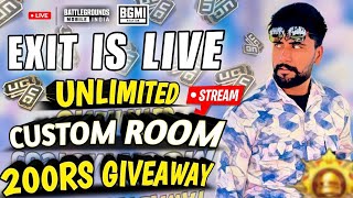 BGMI CUSTOM ROOM 300RS GIVEAWAY 🥳  BGMI LIVE  EXIT IS LIVE  BGMI SHORTS LIVE bgmi bgmilive [upl. by Coward463]