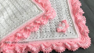 Easy crochet baby blanketcraft amp crochet blanket pattern 3601 [upl. by Anastassia]