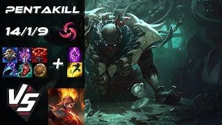 MID Pyke vs Brand PENTAKILL  EU Challenger Patch 1413 [upl. by Dreyer]