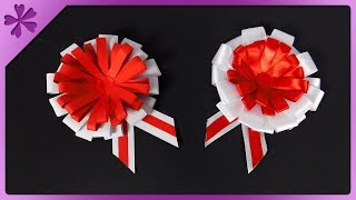 DIY Paper cockade Ribbon cockade easiest way ENG Subtitles  Speed up 630 [upl. by Klenk]