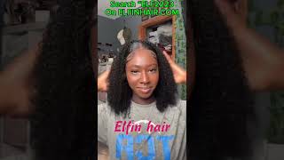 Seamless kinky curly HALF WIG install amp blend tutorial [upl. by Akehsar]