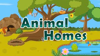 Animal Homes  Animals and their homes  Animal homes for kids  vocabulary for kids [upl. by Nylecsoj]