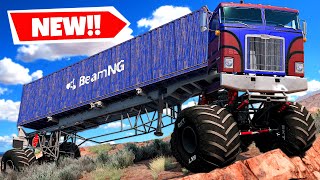 Hauling a Trailer with a MONSTER SEMI TRUCK During a Chase in BeamNG Drive Mods [upl. by Nebra]