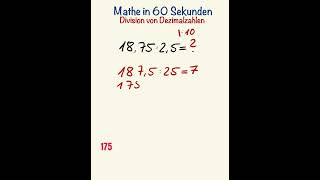 Dezimalzahlen dividieren Mathe lernen mit Mathetipps 🧮🫶🏻 [upl. by Tomi]