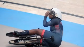 Kadeena Cox Falls during Womens 500m Time Trial C45 [upl. by Alaunnoif]