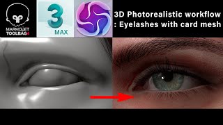 044 3ds Max amp Marmoset 4  Create an eyelashes with card mesh [upl. by Anauqed]