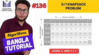 Part615 01 Knapsack Problem Dynamic Programming  Part3  Algorithms Bangla Tutorial [upl. by Aidole]