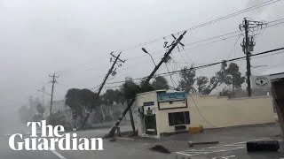 Dashcam footage shows storm pounding Floridas coast before Hurricane Miltons arrival [upl. by Brill]