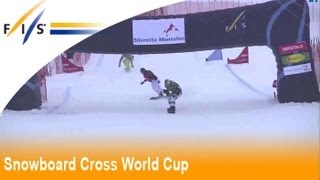 FIS Snowboard Cross World Cup Montafon Highlights  Mens [upl. by Ardnikat760]