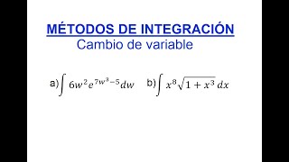 Integrales por Cambio de variable Ejemplo 01 [upl. by Rayle]