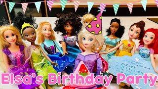 Elsas Birthday Party  Anna throws Elsa a Surprise Birthday with Princesses [upl. by Asirram]