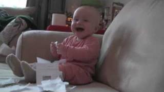 Baby Laughing Hysterically at Ripping Paper Original [upl. by Reginauld]